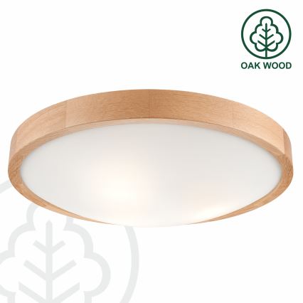 Brilagi - LED RGBW himmennettävä kattovalaisin CARVALHO SLIM 3xE27/9W/230V 2700-6500K Wi-Fi tammi halkaisija 47 cm