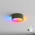 BRILAGI - LED RGBW himmennettävä kattovalaisin CLARE 1xE27/12W/230V, halkaisija 20 cm, khaki