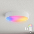 BRILAGI - LED RGBW himmennettävä kattovalaisin CLARE 3xE27/12W/230V 2700-6500K halkaisija 40 cm valkoinen