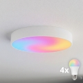 Brilagi - LED RGBW Himmennettävä kattovalaisin CLARE 4xE27/9W/230V 2700-6500K halkaisija 50 cm Wi-Fi valkoinen