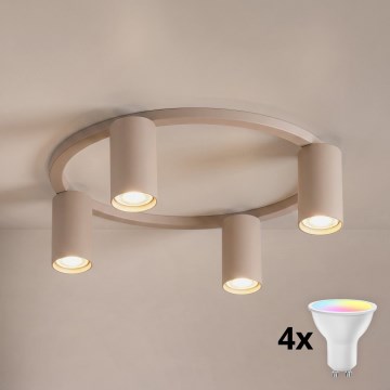 BRILAGI - LED RGBW himmennettävä kattovalaisin SELE 4xGU10/6,5W/230V 2700-6500K beige