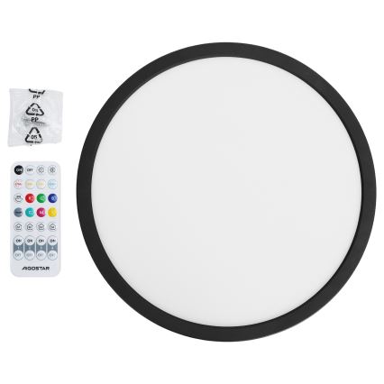 Brilagi - LED RGBW Himennettävä kattovalaisin VIBE LED/24W/230V 3000-6500K halkaisija 29 cm musta + kaukosäädin