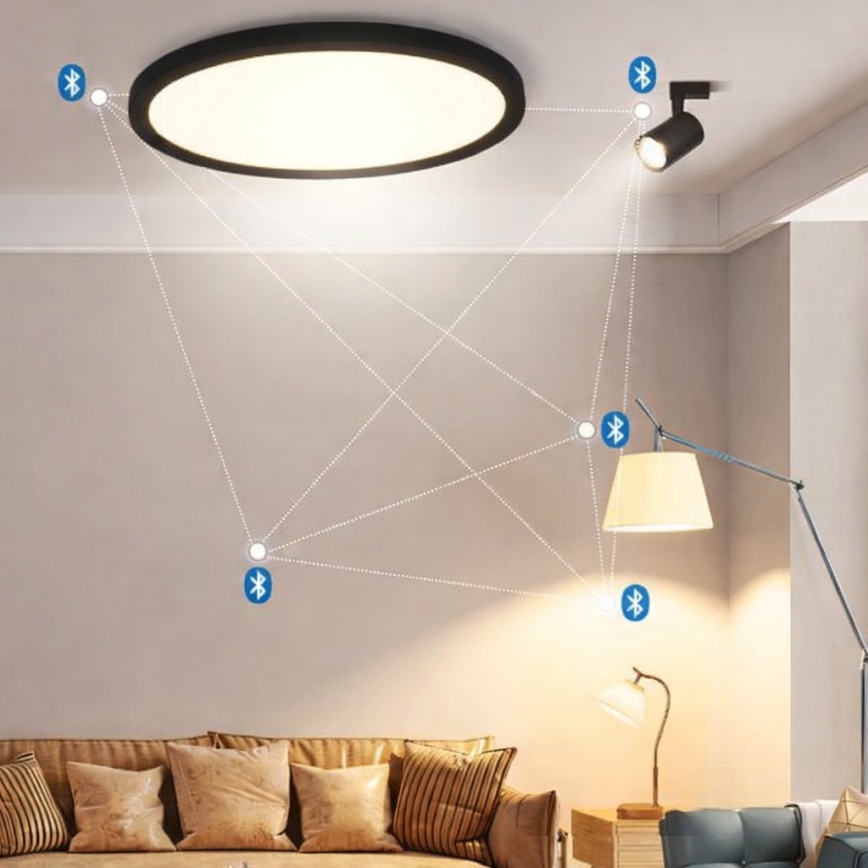 Brilagi - LED RGBW himmennettävä kattovalaisin VIBE LED/24W/230V 3000-6500K musta + kaukosäädin