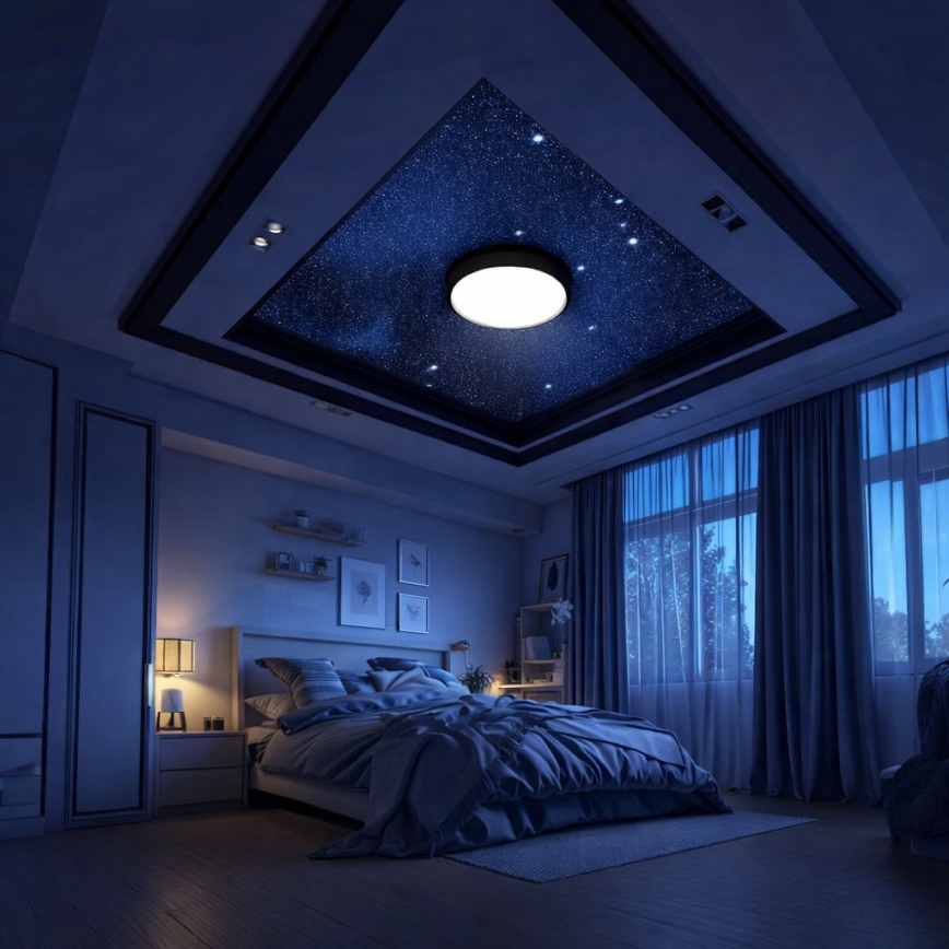 Brilagi - LED RGBW himmennettävä kattovalaisin VIBE LED/24W/230V 3000-6500K musta + kaukosäädin