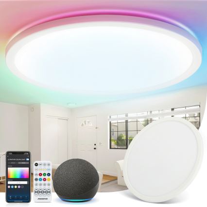 Brilagi - LED RGBW himmennettävä kattovalaisin VIBE LED/36W/230V 3000–6500K Ø 40 cm valkoinen + kaukosäädin