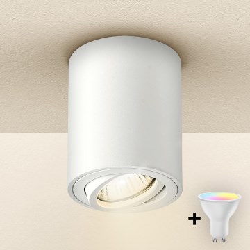 Brilagi - LED RGBW himmennettävä kohdevalaisin MIA 1xGU10/4,8W/230V 3000K 100x80 mm valkoinen + kaukosäädin