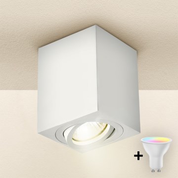 Brilagi - LED RGBW himmennettävä kohdevalaisin MIA 1xGU10/4,8W/230V 3000K 100x80 mm valkoinen + kaukosäädin
