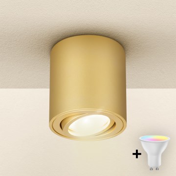 Brilagi - LED RGBW himmennettävä kohdevalaisin MIA 1xGU10/4,8W/230V 3000K 84x80 mm kullanvärinen + kaukosäädin