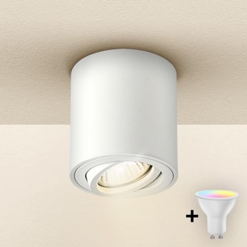 Brilagi - LED RGBW himmennettävä kohdevalaisin MIA 1xGU10/4,8W/230V 3000K 84x80 mm valkoinen + kaukosäädin