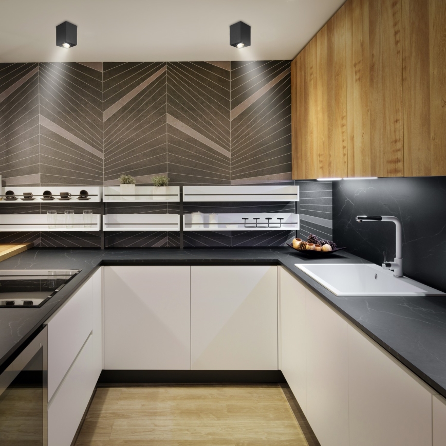 Brilagi - LED RGBW Himmennettävä kohdevalaisin MIA 1xGU10/6W/230V 3000K 100x80 mm musta + kaukosäädin