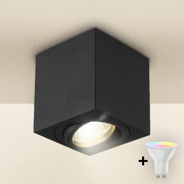 Brilagi - LED RGBW himmennettävä kohdevalaisin MIA 1xGU10/6W/230V 3000K 84x80 mm musta + kaukosäädin