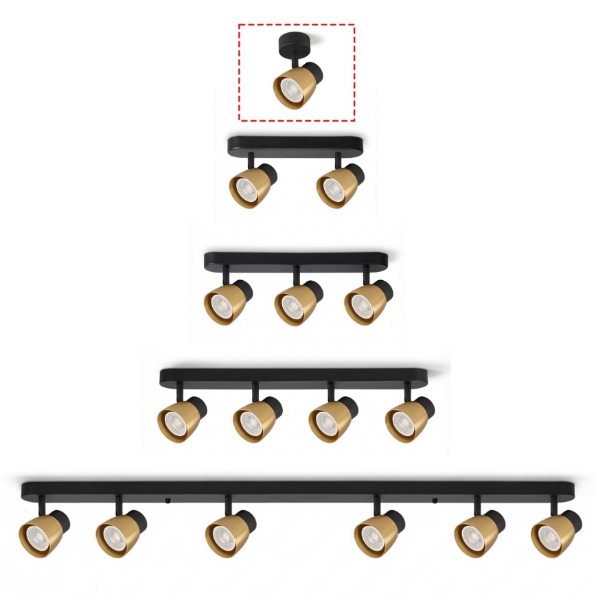 Brilagi - LED RGBW himmennettävä kohdevalaisin NUGGET 1xGU10/6W/230V musta/kulta