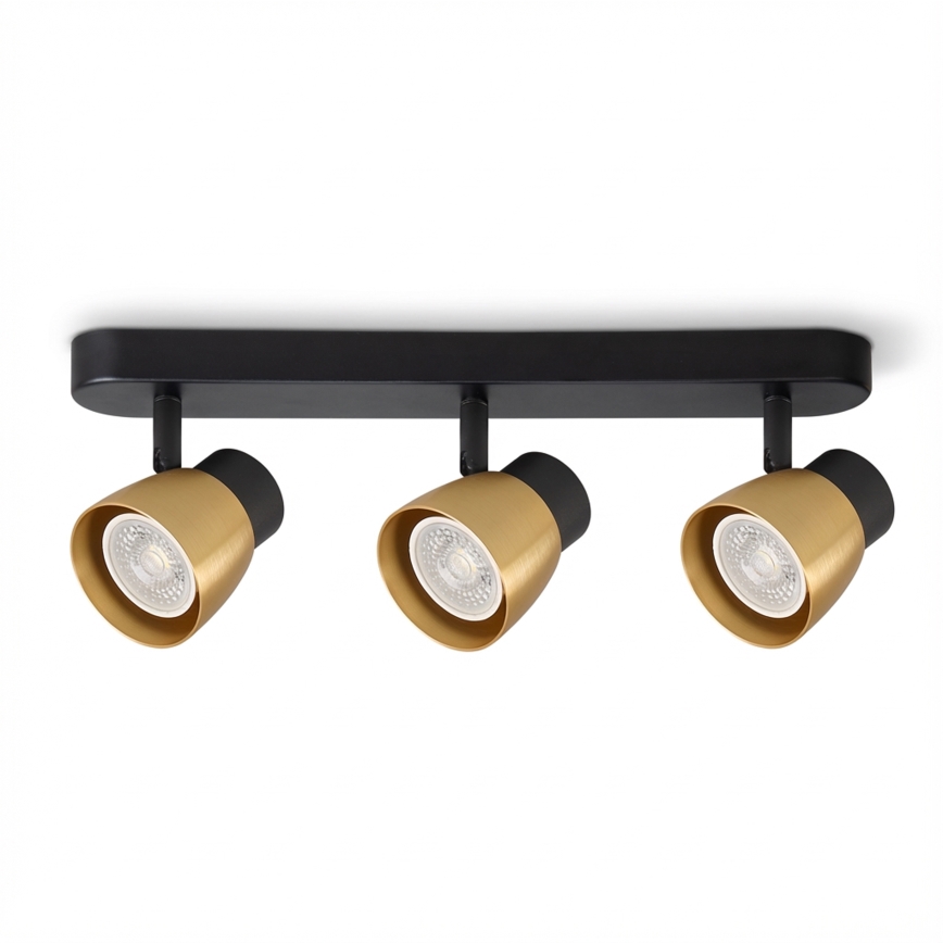 Brilagi - LED RGBW himmennettävä kohdevalaisin NUGGET 3xGU10/4,8W/230V musta/kulta