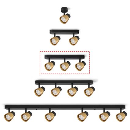 Brilagi - LED RGBW himmennettävä kohdevalaisin NUGGET 3xGU10/6W/230V musta/kulta