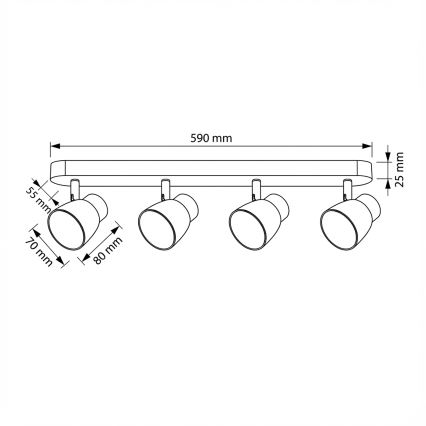 Brilagi - LED RGBW himmennettävä kohdevalaisin NUGGET 4xGU10/6W/230V 3000K musta/kulta + kaukosäädin