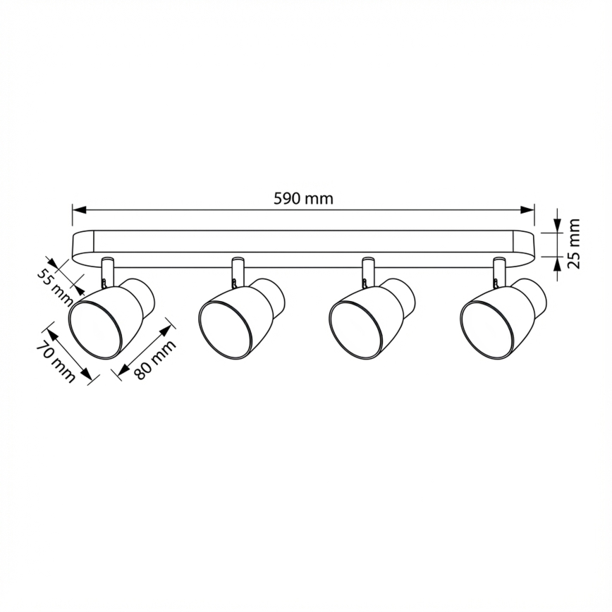 Brilagi - LED RGBW himmennettävä kohdevalaisin NUGGET 4xGU10/6W/230V 3000K musta/kulta + kaukosäädin