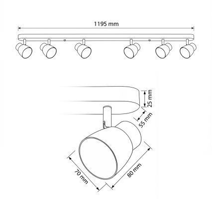 Brilagi - LED RGBW himmennettävä kohdevalaisin NUGGET 6xGU10/6W/230V 2700-6500K Wi-Fi musta/kulta