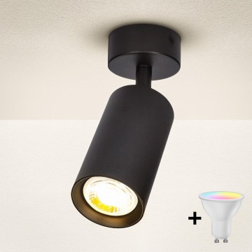 Brilagi - LED RGBW himmennettävä kohdevalaisin SELE 1xGU10/6W/230V 3000K musta + kaukosäädin