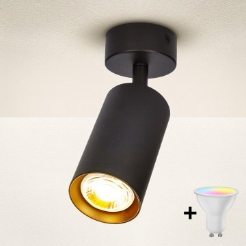 Brilagi - LED RGBW himmennettävä kohdevalaisin SELE 1xGU10/6W/230V 3000K musta/kulta + kaukosäädin
