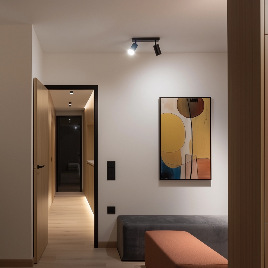 Brilagi - LED RGBW himmennettävä SELE-kohdevalaisin 2xGU10/6W/230V 3000K musta/kulta + kaukosäädin