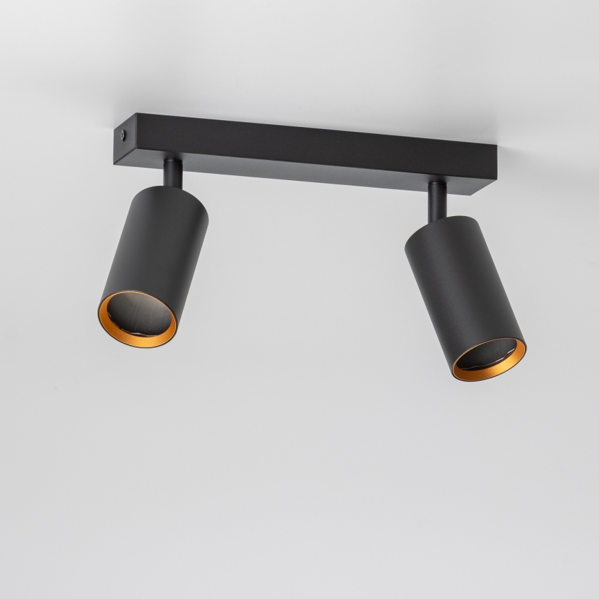 Brilagi - LED RGBW himmennettävä SELE-kohdevalaisin 2xGU10/6W/230V 3000K musta/kulta + kaukosäädin