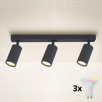 Brilagi - LED RGBW himmennettävä kohdevalaisin SELE 3xGU10/4,8W/230V 3000K antrasiitti + kaukosäädin