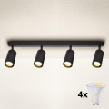 Brilagi - LED RGBW himmennettävä kohdevalaisin SELE 4xGU10/4,8W/230V 3000K musta + kaukosäädin