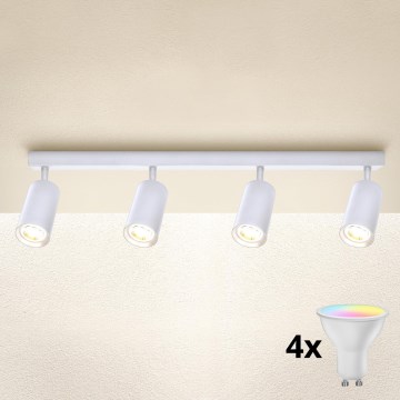 Brilagi - LED RGBW himmennettävä kohdevalaisin SELE 4xGU10/4,8W/230V 3000K valkoinen + kaukosäädin