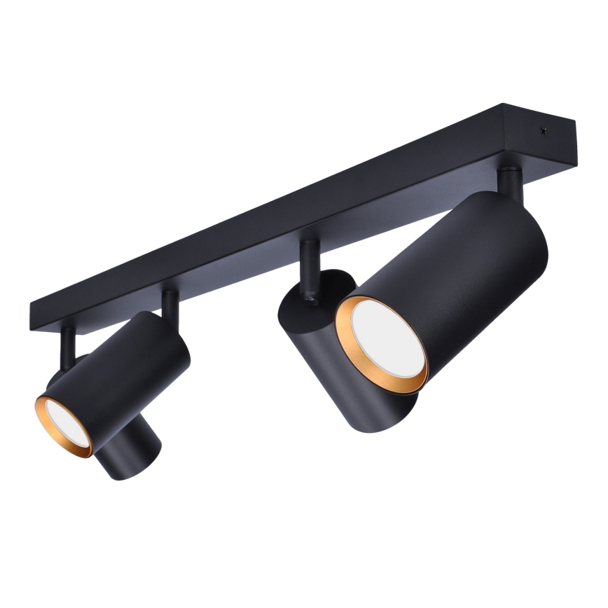 Brilagi - LED RGBW Himennettävä kohdevalaisin SELE 4xGU10/4,8W/230V 3000K musta/kulta + kaukosäädin
