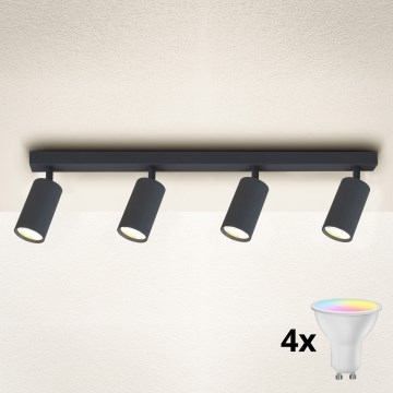 Brilagi - LED RGBW himmennettävä kohdevalaisin SELE 4xGU10/6W/230V 3000K antrasiitti + kaukosäädin