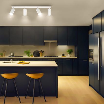 Brilagi - LED RGBW himmennettävä kohdevalaisin SELE 4xGU10/6W/230V 3000K valkoinen + kaukosäädin