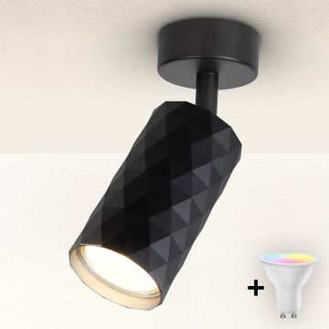 Brilagi - LED RGBW-himmennettävä kohdevalaisin SELE DIAMANT 1xGU10/4,8W/230V 3000K musta + kaukosäädin