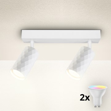 Brilagi - LED RGBW himmennettävä kohdevalaisin SELE DIAMANT 2xGU10/4,8W/230V 3000K valkoinen + kaukosäädin