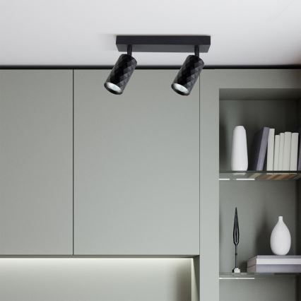 Brilagi - LED RGBW himmennettävä kohdevalaisin SELE DIAMANT 2xGU10/4,8W/230V 3000K musta + kauko-ohjain
