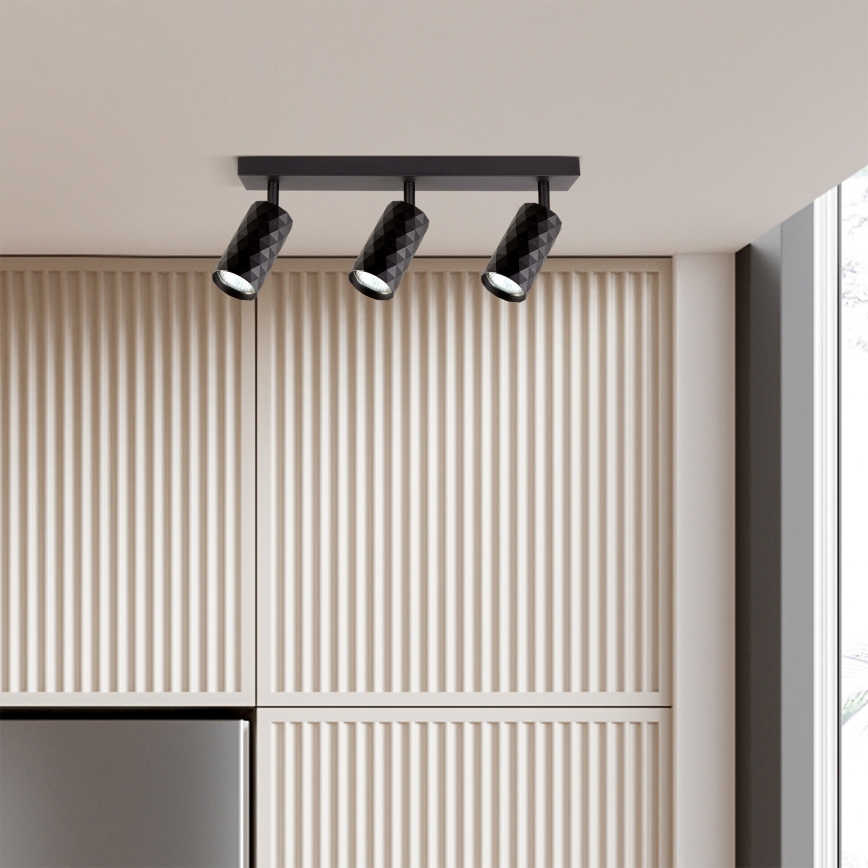 Brilagi - LED RGBW himmennettävä kohdevalaisin SELE DIAMANT 3xGU10/4,8W/230V 3000K musta + kaukosäädin