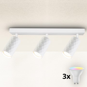 Brilagi - LED RGBW himmennettävä kohdevalaisin SELE DIAMANT 3xGU10/6,5W/230V 2700-6500K Wi-Fi valkoinen