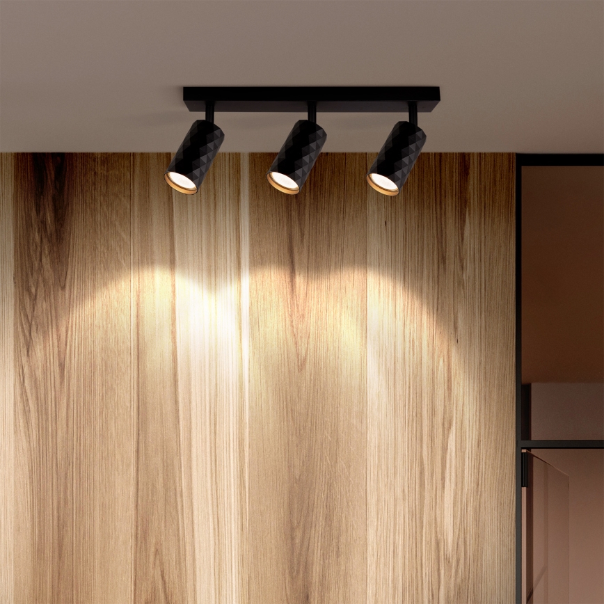 Brilagi - LED RGBW himmennettävä kohdevalaisin SELE DIAMANT 3xGU10/6W/230V 3000K musta + kaukosäädin