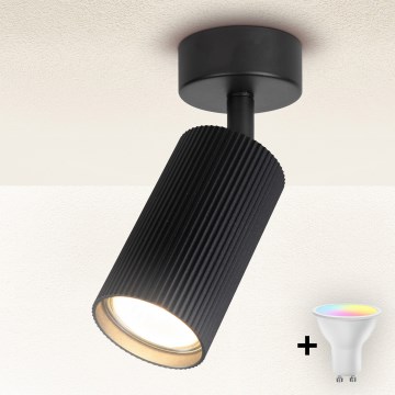 Brilagi - LED RGBW himmennettävä kohdevalaisin SELE MODERN 1xGU10/4,8W/230V 3000K musta + kaukosäädin