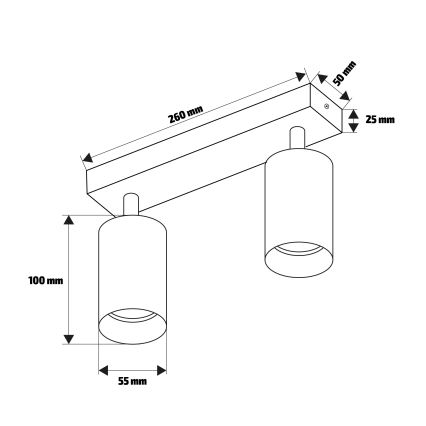 Brilagi - LED RGBW Himmennettävä spottivalaisin SELE MODERN 2xGU10/4,8W/230V 3000K musta + kaukosäädin