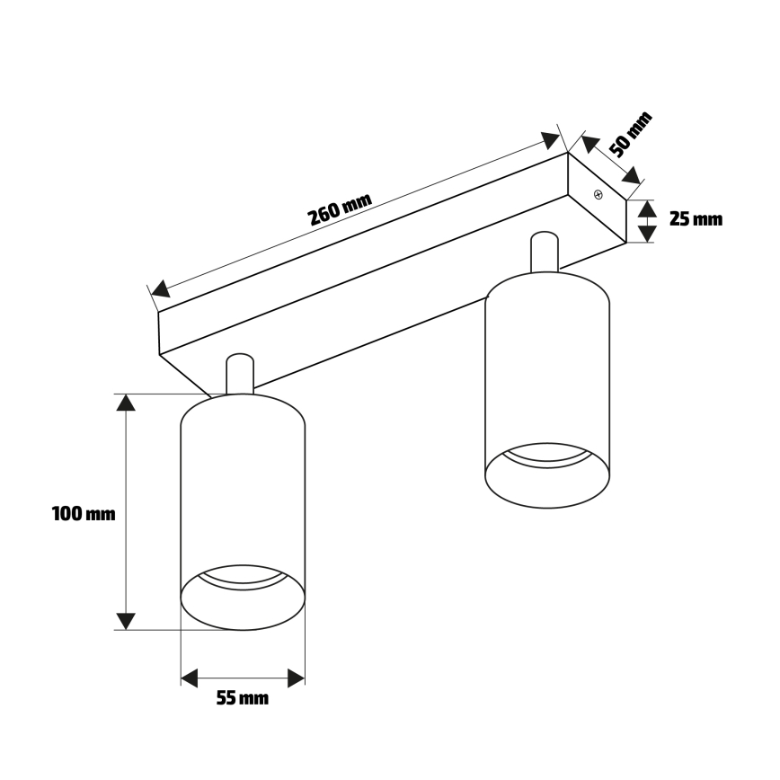 Brilagi - LED RGBW Himmennettävä spottivalaisin SELE MODERN 2xGU10/4,8W/230V 3000K musta + kaukosäädin