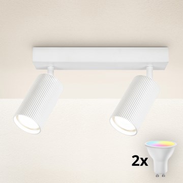 Brilagi - LED RGBW himmennettävä kohdevalaisin SELE MODERN 2xGU10/6,5W/230V 2700-6500K Wi-Fi valkoinen