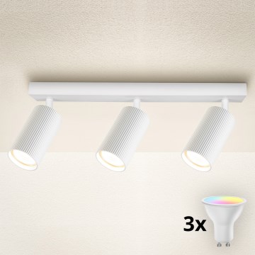 Brilagi - LED RGBW himmennettävä kohdevalaisin SELE MODERN 3xGU10/6W/230V 3000K valkoinen + kaukosäädin