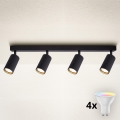 Brilagi - LED RGBW himmennettävä kohdevalaisin SELE MODERN 4xGU10/4,8W/230V 3000K musta + kaukosäädin
