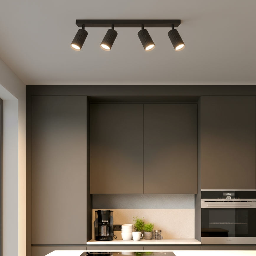 Brilagi - LED RGBW himmennettävä kohdevalaisin SELE MODERN 4xGU10/4,8W/230V 3000K musta + kaukosäädin