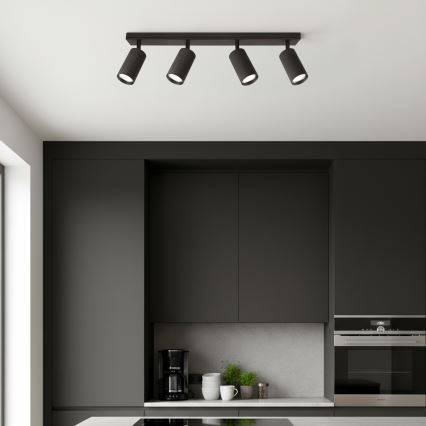 Brilagi - LED RGBW himmennettävä kohdevalaisin SELE MODERN 4xGU10/4,8W/230V 3000K musta + kaukosäädin