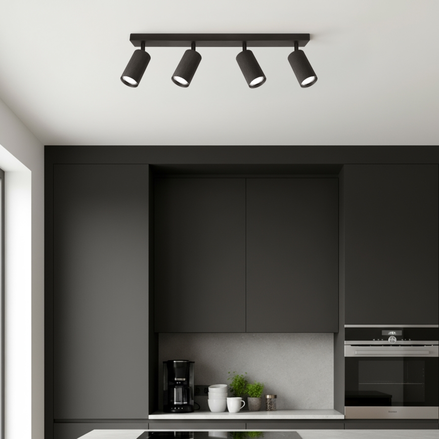 Brilagi - LED RGBW himmennettävä kohdevalaisin SELE MODERN 4xGU10/4,8W/230V 3000K musta + kaukosäädin