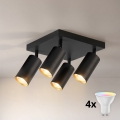 BRILAGI - LED RGBW himmennettävä kohdevalaisin SELE SQUARE 4xGU10/6,5W/230V 2700-6500K musta/kulta