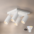 BRILAGI - LED RGBW himmennettävä kohdevalaisin SELE SQUARE 4xGU10/6,5W/230V 2700-6500K valkoinen
