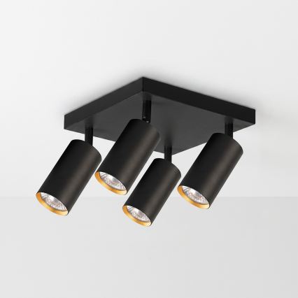 BRILAGI - LED RGBW himmennettävä kohdevalaisin SELE SQUARE 4xGU10/6,5W/230V 2700-6500K musta/kulta