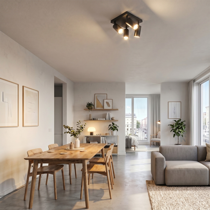 BRILAGI - LED RGBW himmennettävä kohdevalaisin SELE SQUARE 4xGU10/6,5W/230V 2700-6500K musta/kulta